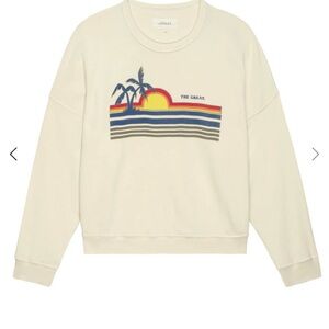 THE GREAT. Cream Sunset Graphic Sweatshirt
